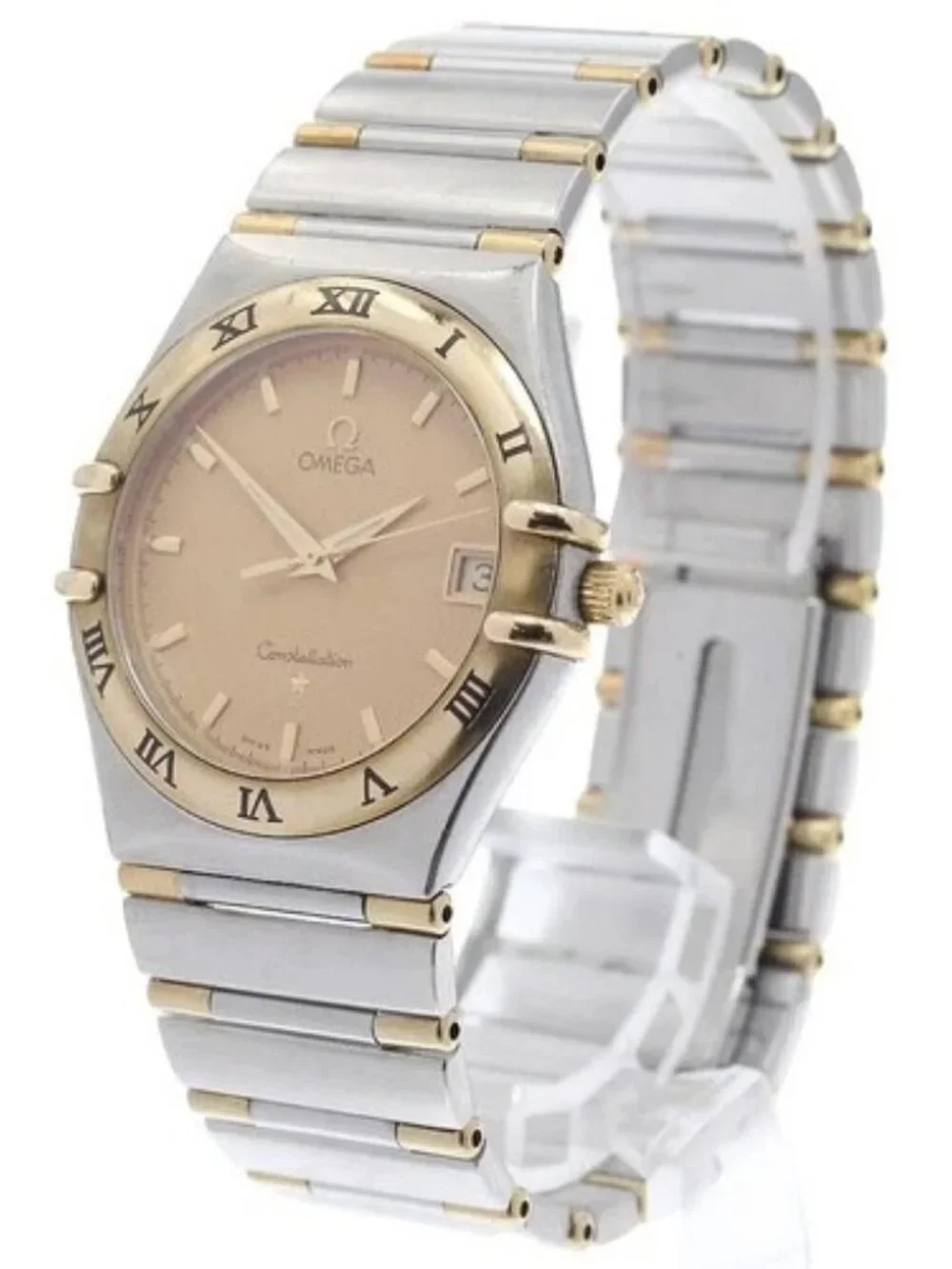 OMEGA Constellation 1312.10 date half bar gold Dial Quartz Men's Watch_945560